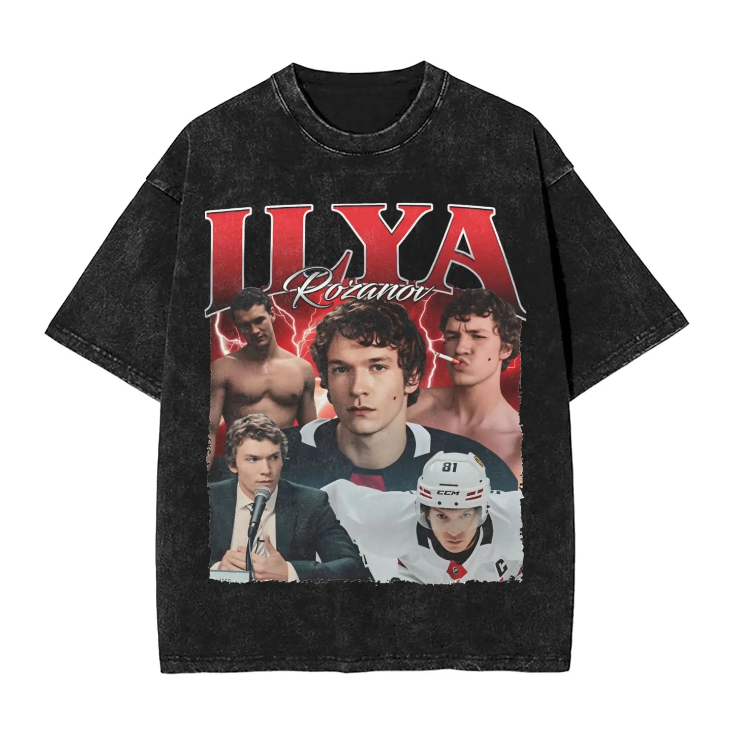Mens T-Shirt Heated Rivalry Shane Hollander Washed T Shirts Hip Hop  Summer Tees Y2K Basic Loose Casual Tops Gift Idea