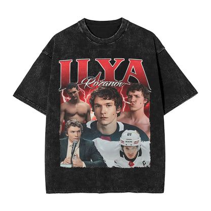 Mens T-Shirt Heated Rivalry Shane Hollander Washed T Shirts Hip Hop  Summer Tees Y2K Basic Loose Casual Tops Gift Idea