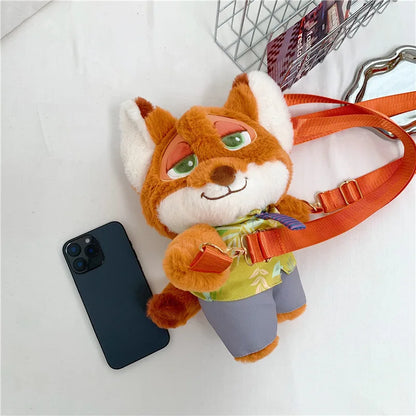 New Zootopia Doll Crossbody Bag Cartoon Judy Hopps Shoulder Bag Holiday Gift Large Capacity Portable Storage Commuter Bag