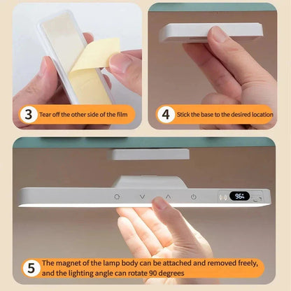 Touch Table Lamp Magnetic Desk Lamp Bulit-in Rechargeable Battery for Reading Cabinet Mirror Bedside Rechargeable Night Lights