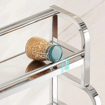 Stainless Steel Kitchen Storage Shelf Seasoning Jar Spice Storage Rack Chopsticks Knife Shelf Bar Organizer Kitchen Supplies