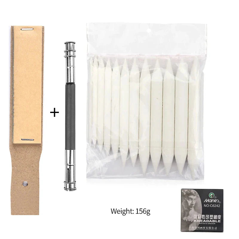 Blending Stumps and Tortillions Paper Art Blenders with Sandpaper Pencil Sharpener Pointer Artist Set For Art Drawing Supplies