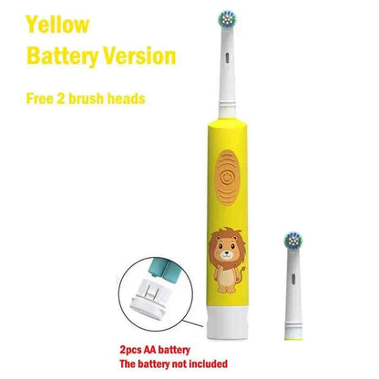 Kids Electric Toothbrush Colorful Cartoon Soft Bristle Rounded Vibrate Heads Teeth Brush Gum Care Battery Power 3-15 Years Old