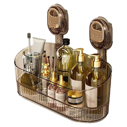 Hanging Shower Shelf Suction Storage Box Large Capacity & Strong Load-Bearing Removable Shower Basket Suction Cup for Bathroom