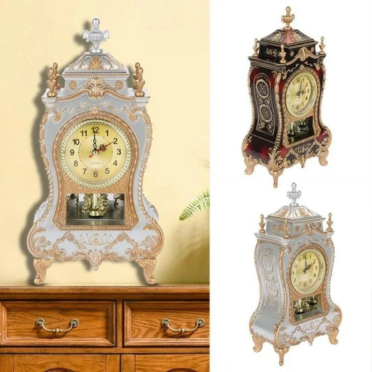 Desk Alarm Clock Vintage Clock Classical Royalty Sitting Room Desk Imperial Furnishing Creative Sit Pendulum Clock