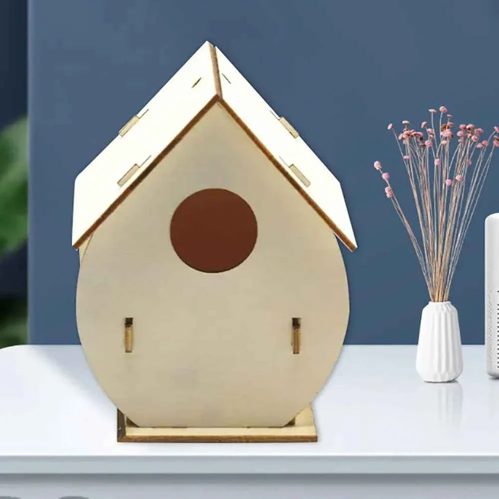 Easy To Assemble Wooden Bird Nest Hous DIY Natural Aesthetic Hanging Birdhouse Decoration Hummingbird Cages Outdoor