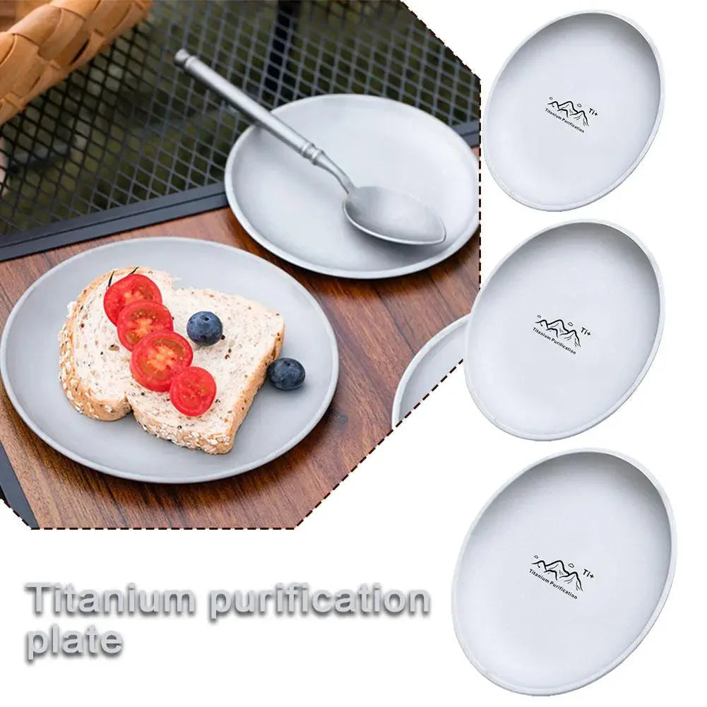 Fruit Salad Household Creative Dish High quality Plates 3pcs Titanium Purification Plate Outdoor Picnic Dinner Tableware Tray