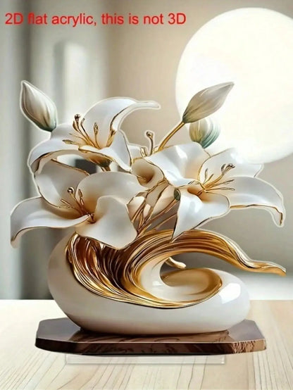 1 piece of lily desktop decoration ornament suitable for living room desktop and office decoraValentine Day wedding decor gifts