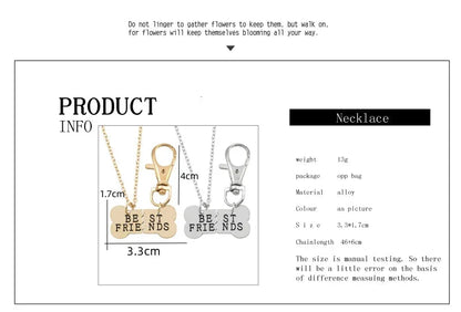 New Best Friends Necklace For Women Girls Broken Heart Puzzle Musical Note Pendant Necklaces BFF Friendship Forever Jewelry Gift