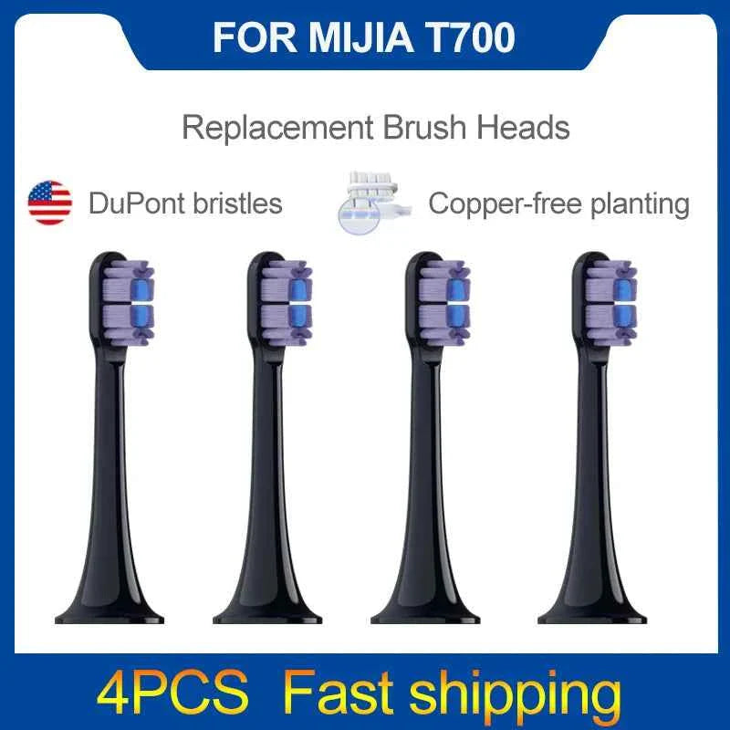 4/8PCS Replacement Brush Heads For XIAOMI MIJIA  T700 Sonic Electric Toothbrush Dupont Bristle with Caps Sealed Pack