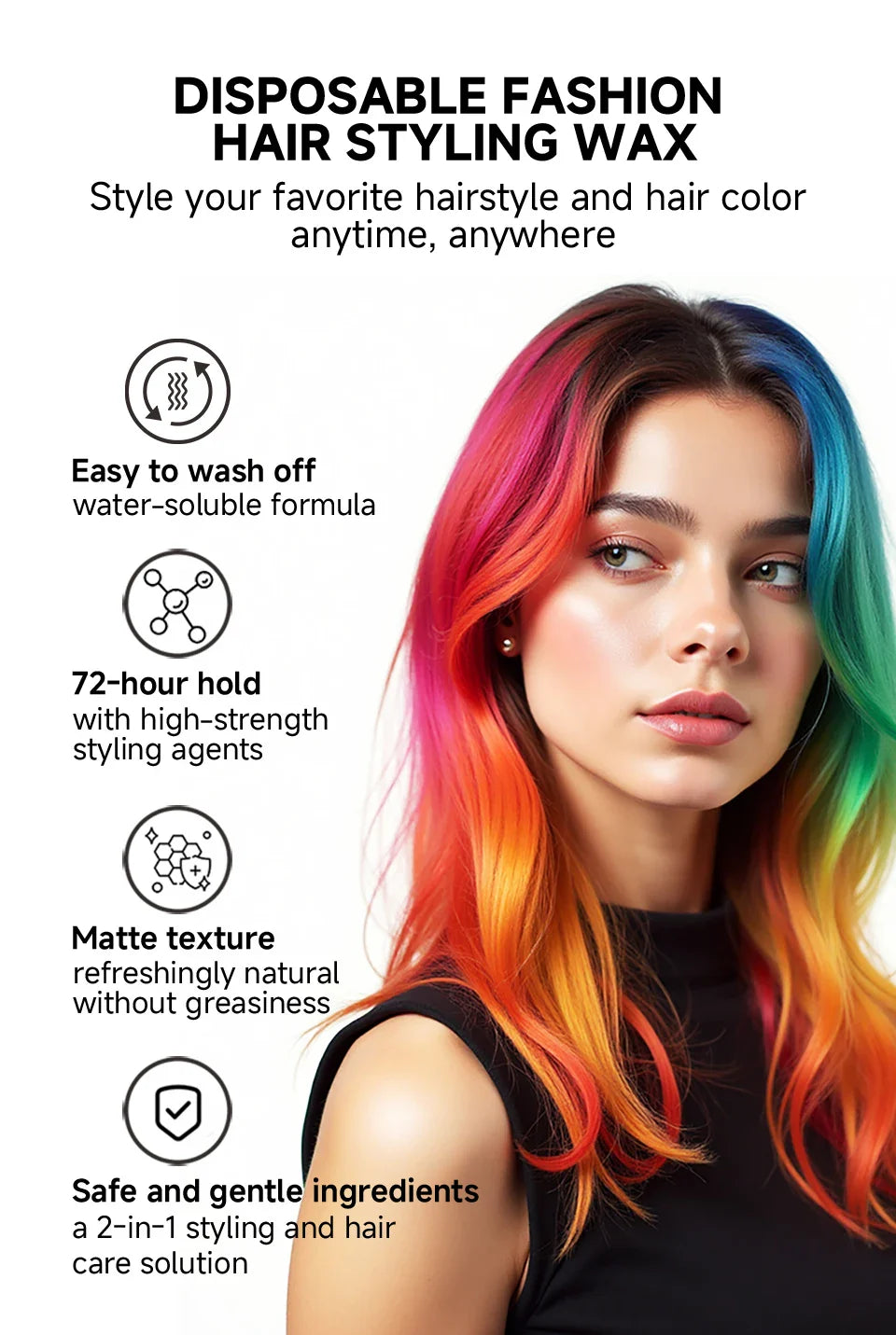 SEVICH Hair Colour Wax Temporary DIY Hair Coloring Wax One-Time Long Lasting Hair Dye Mud Cream Christmas Hair Styling Products