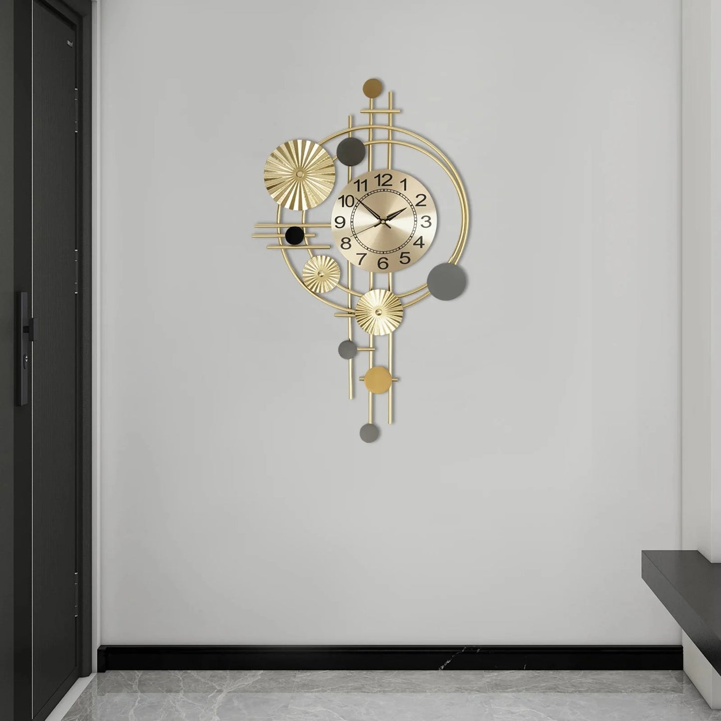 Wall Clock Modern Decorative Art Clock Silent Wall Clock Iron Wall Decoration Clock
