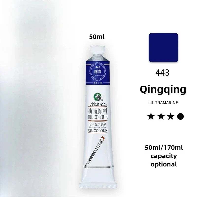 Maries Oil Paint 50ML Oil Painting Art Creation Pigment Large Oil Paint Paint Single Commonly Used 24 Colors