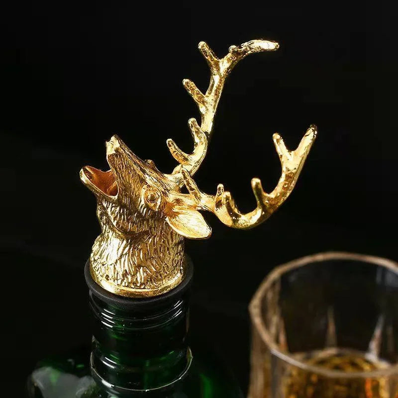 Zinc Alloy Steel Deer Stag Head Wine Pourer Unique Rhinoceros Lion Wine Bottle Stoppers Wine Aerators Bar Tools
