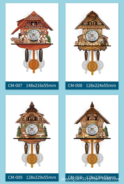 Wooden Hanging Wall Clock Bird Alarm Clock Cuckoo Clocks For Home Decoration Quartz Watch Decorative Home Decor