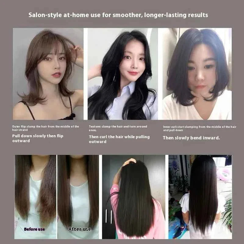 Dual Use Hair Straightener Curling Iron 4 Temperature Settings Portable Styling Tool for Straightening Curling Air Bangs