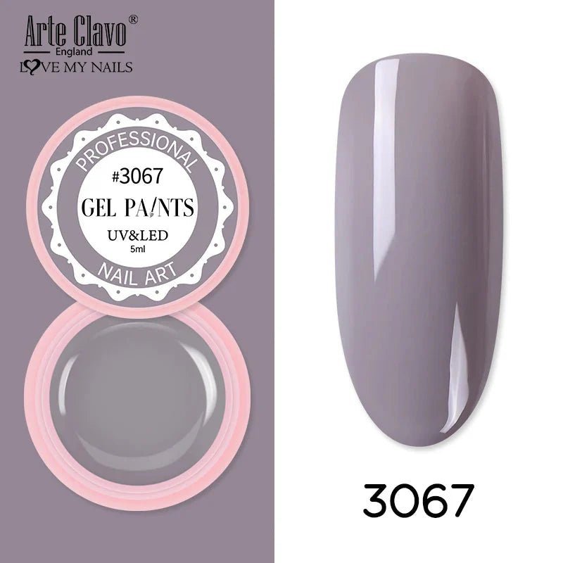 Arte Clavo Painting Gel 72 Colors 5ml Professional Nail Paint Color Gel Polish For Nail Art UV Gel Lacquer Gel Top Coat Manicure
