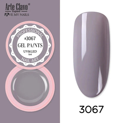 Arte Clavo Painting Gel 72 Colors 5ml Professional Nail Paint Color Gel Polish For Nail Art UV Gel Lacquer Gel Top Coat Manicure