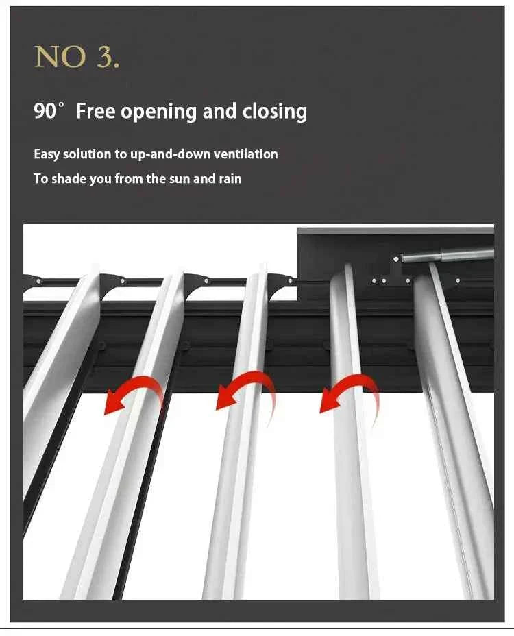 Automated Opening Waterproof Wingproof Louvered Motorized Aluminous Outdoor Living Garden Pergolas Gazebo Canopy Exterior Gazebo