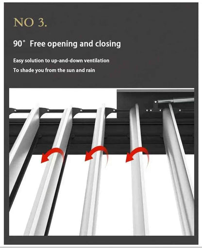 Automated Opening Waterproof Wingproof Louvered Motorized Aluminous Outdoor Living Garden Pergolas Gazebo Canopy Exterior Gazebo