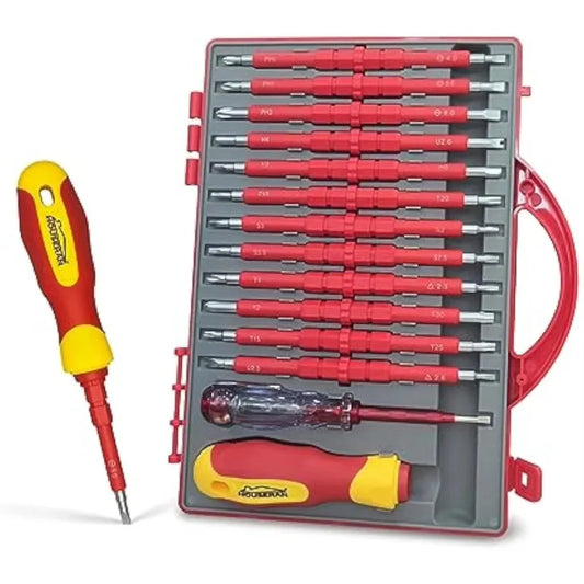 9714B 500V Insulated Screwdriver Set 12Pcs Double-Ended Insulated Screwdriver Tool with Non-Slip Handle All-in-One Prem