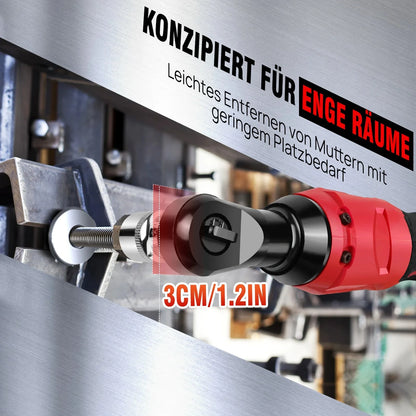 12V High-Torque 90°Cordless Electric Ratchet Wrench Set 3/8'' Angle Wrench with 2Durable 1500mAh Lithium-Ion Batteries,7 Sockets
