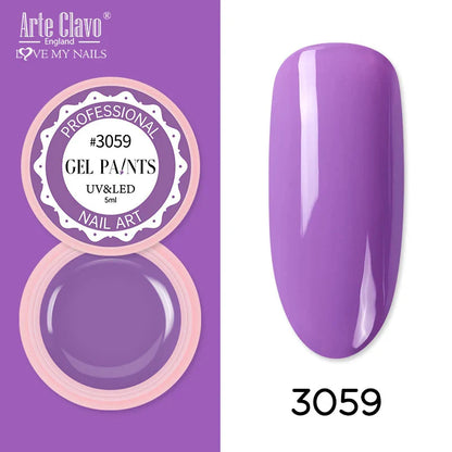 Arte Clavo Painting Gel 72 Colors 5ml Professional Nail Paint Color Gel Polish For Nail Art UV Gel Lacquer Gel Top Coat Manicure