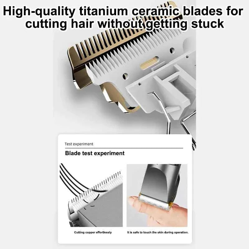 Electric Hair Clipper Men's Professional Hair Clipper Ceramic Blade Household Low Noise Trimmer USB Charging Men's Haircut Tools