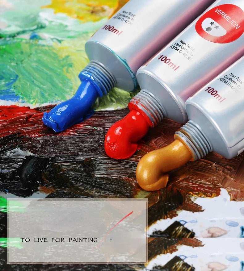 100ml Oil Paint 45 Colors Student Art Creation Special Waterproof Quick-drying Large Sticks Of Pigment School Painting Supplies