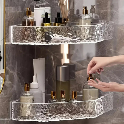 Wall Mount Corner Shelf Glacier Design Clear Bathroom Shelf for Shampoo Soap Storage Organizer Shower Caddy Bathroom Accessories