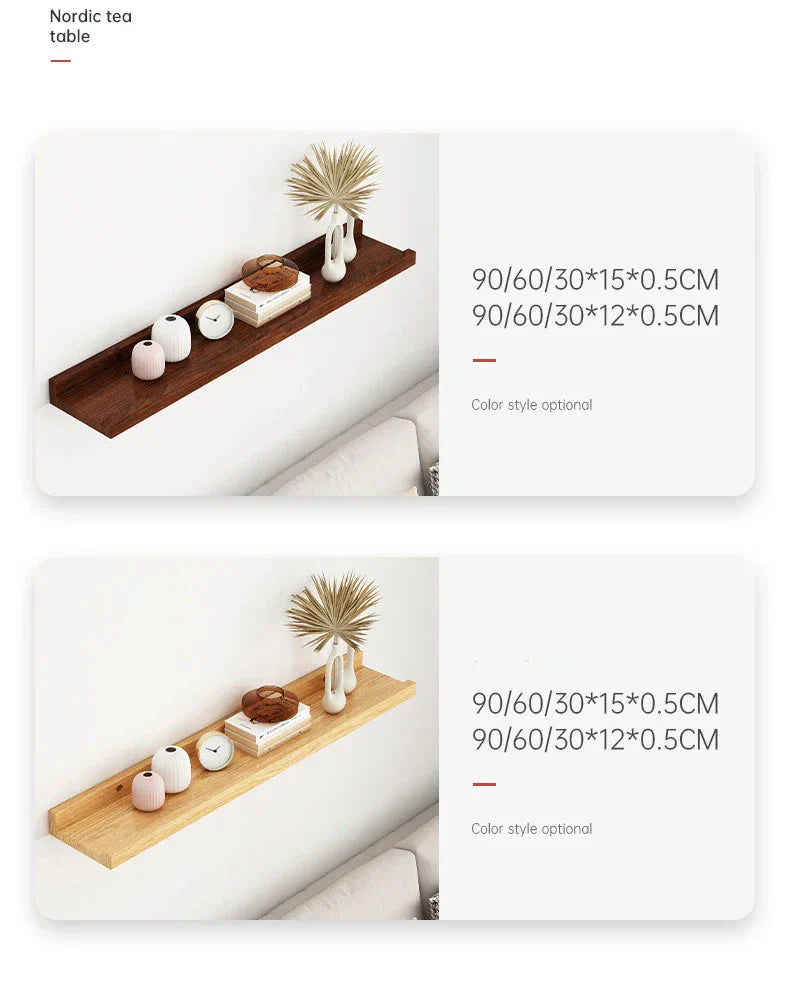 Wooden Floating Shelf Wall Mounted U-shaped Shelf Display Stand For Living Room Bathroom Kitchen Organizer Storage Rack