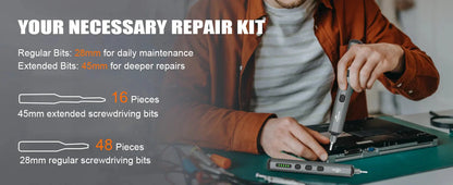 KUNLUN 68-in-1 Mini Electric Screwdriver Set, Small Electric Screwdriver Cordless with 64 Magnetic Bits, 5 Torque Settings,