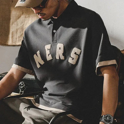 Mens T-shirt Motorcycle Tops Alphabet Polo Shirts Spliced Male with Collar Tee New & Tees Wholesale Short Quarter Sleeve 5xl Hot