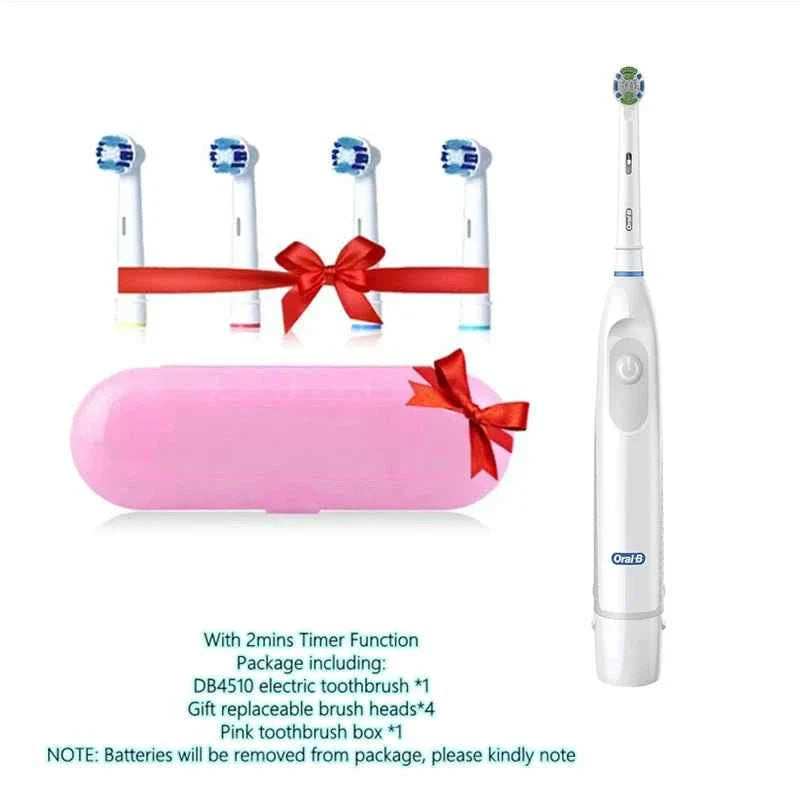 Original Oral B Electric Toothbrush Waterproof Battery Powered Tooth Brushes for Kid Adult Oral Health with Gift Head Travel Box