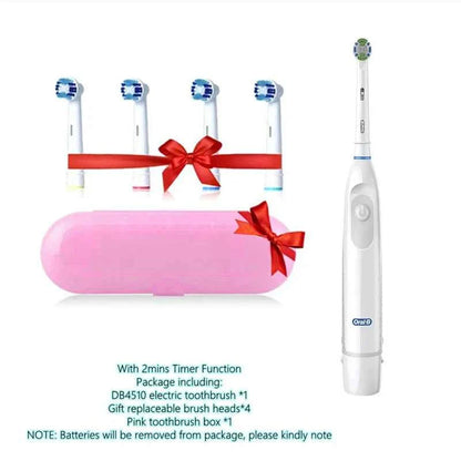 Original Oral B Electric Toothbrush Waterproof Battery Powered Tooth Brushes for Kid Adult Oral Health with Gift Head Travel Box