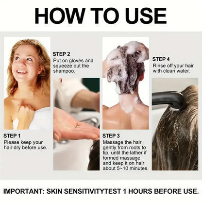 Unisex adult 4-in-1 hair dye shampoo, hair dye shampoo foam, plant-based hair dye, easy to shampoo, cover gray hair