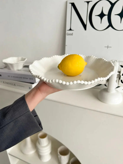 Ceramic Pearl Plates & Bowls Set - Practical Breakfast Tableware, Perfect for Modern Home Dining & Daily Use