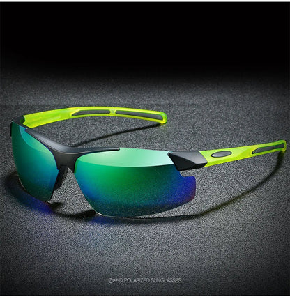 Men Sports Sunglasses Riding Mirror Wind Frameless Glasses Driving Dazzle Colour Outdoor Motorcycle Running Fishing Travel