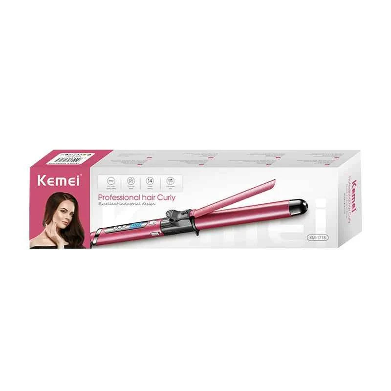 Kemei Professional Hair Curler Hair Curling Iron Wand Ceramic Tourmaline long Barrel Dual Voltage 100-240V Hair Waving Style Too