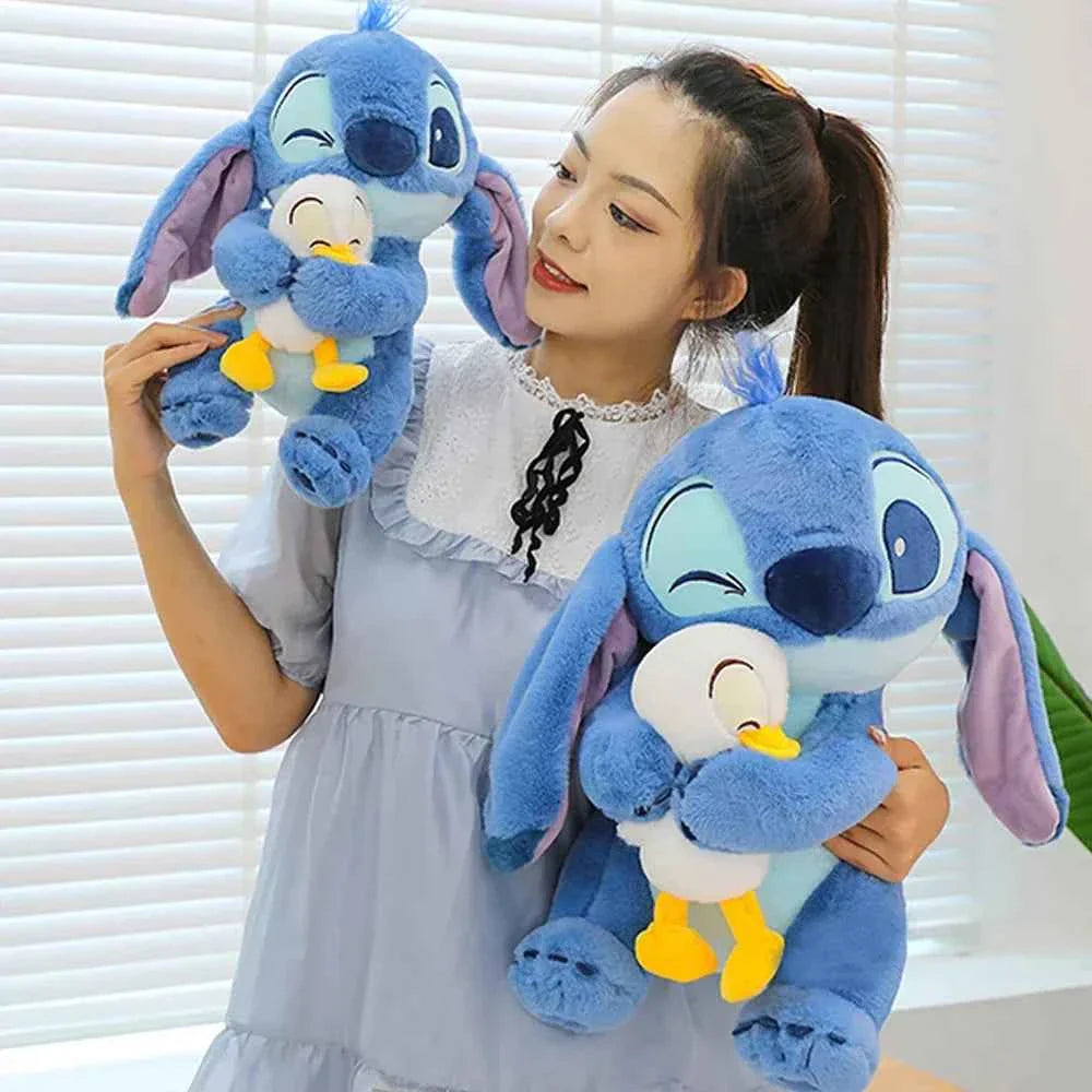Disney Cute Stitching Duck Plush Toy Kawaii Cartoon Anime Plush Doll Sleep Pillow Soothing Toy Boy and Girl Birthday Gifts