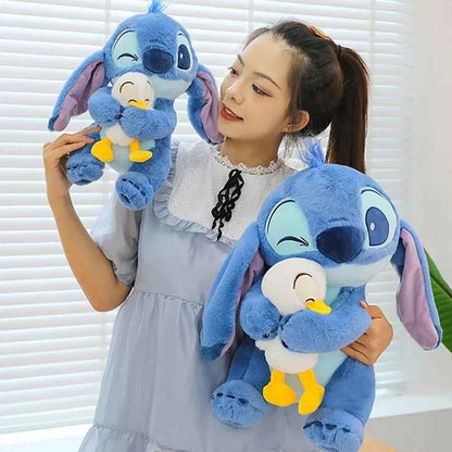 Disney Cute Stitching Duck Plush Toy Kawaii Cartoon Anime Plush Doll Sleep Pillow Soothing Toy Boy and Girl Birthday Gifts