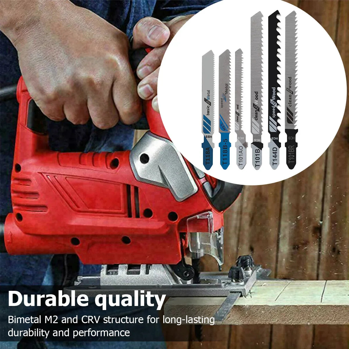 Professional T-Shank Jigsaw Blade Set - 10/50 Pcs High-Carbon Steel Kit for Wood & Thin Metal - Compatible with Bosch/DEWALT/Makita
