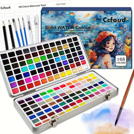 Watercolor Paint with Brushes, Professional Palette,Vibrant Travel Art Kit for Adults and Artists, Watercolor Painting Supplies