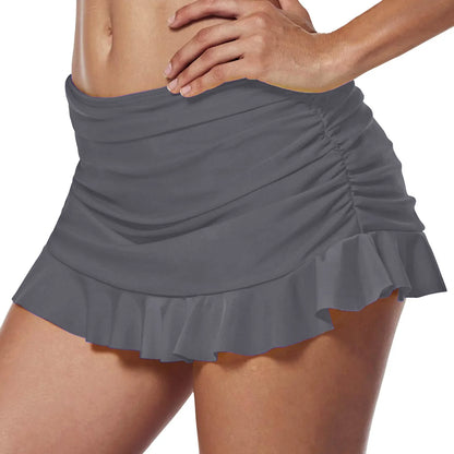 Women'S Swimsuit Women'S Swim Skirt High Waisted Fold Bathing Suit Skirt Built In Swim Shorts Bottoms Nuevo En Conjuntos A Juego