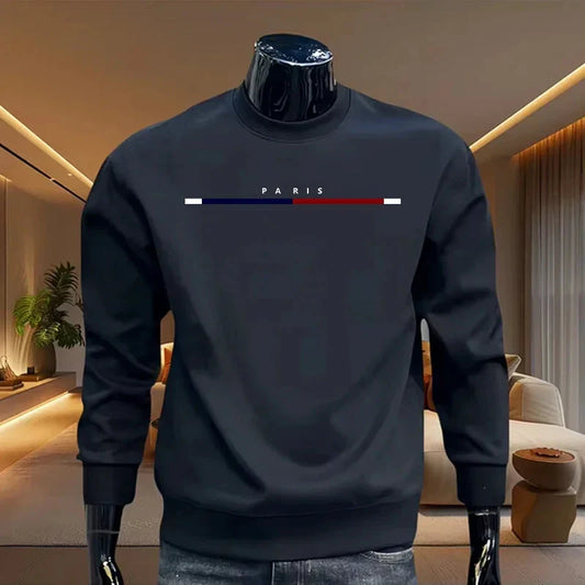 Paris Printing Mens Sweatshirts Casual O-Neck Tops Outdoors Sports Jogging Mens Clothing Gym Fitness Pullover Street Sportswear