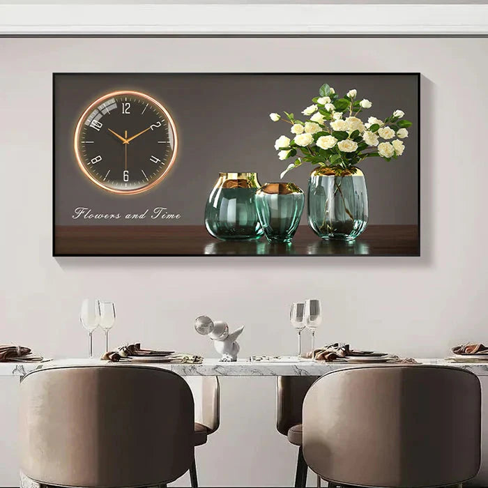 Large Size Aluminum alloy framed Artwork Wall Clock, Luxurious Muted Quartz Clock for Home Decor,living Room,bed Room Décor