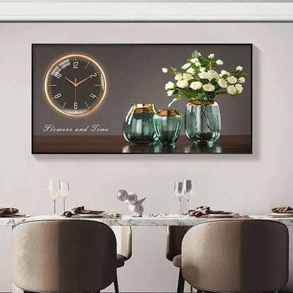 Large Size Aluminum alloy framed Artwork Wall Clock, Luxurious Muted Quartz Clock for Home Decor,living Room,bed Room Décor
