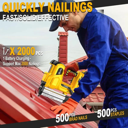 SILVEL 18 Gauge Cordless Brad Nailer 2 in 1 Cordless Nail Gun/Electric Stapler with Dual 4.0Ah Batteries Fast Charging Technolo