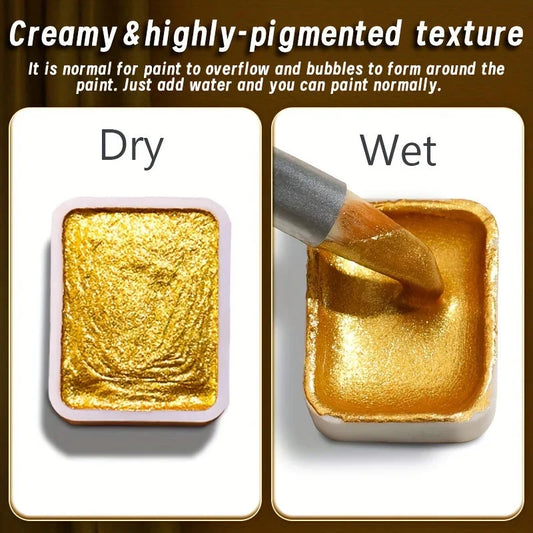 20/24/36/48/60 Colors Pearl Watercolor Pigment: Metallic Solid Paint Portable Art Kit for Painting