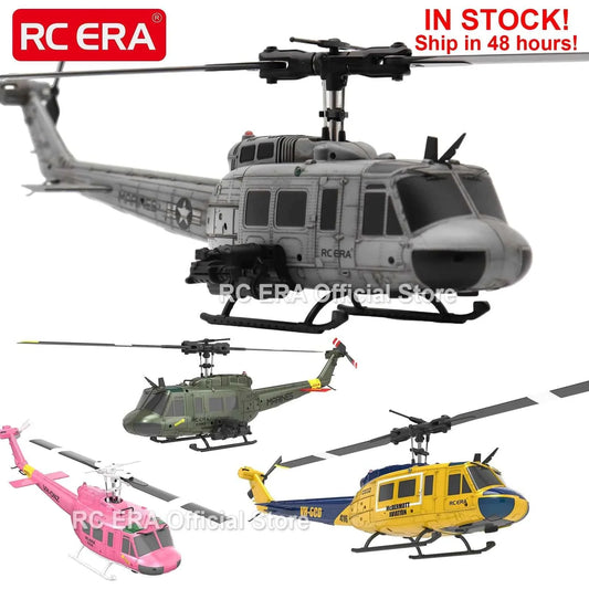 RC ERA Weathered Marine C032 UH1Huey One Click Inverted Flight TOF Optical Flow Gyro Stabilized RC Helicopter for Adults